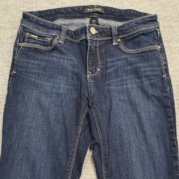 White House Black Market Slim Ankle Jeans Size 2R Blue Denim Feel Beautiful Dark - Picture 3 of 16